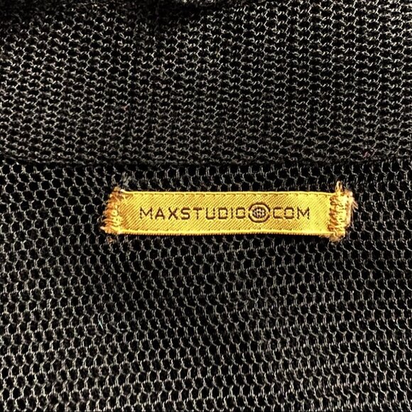 MAX STUDIO Black Mesh Knit Boho Top S - Picture 6 of 7